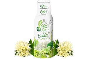 Light - Bajo en carbohidratos - Jarabe de fitness de FruttaMax | Azúcar Cero | con Stevia | 50-60% Contenido de Fruta 500ml (Flor de Saúco-Lima-Menta Light)