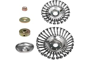 Pilikoll 2 st grästrimmer borste rund ogräsborste professionell ståltrimmer borste ogräsborste 25,4 mm för rengöring av ogräs