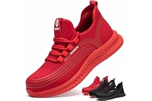 ISOOUS Zapatos de Seguridad Hombre Ligeros Calzado de Trabajo Mujer Punta de Acero Zapatillas Seguridad Transpirables Comodo