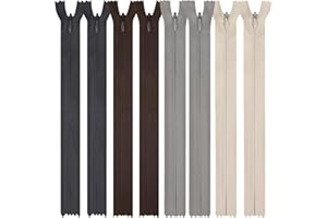 DOITEM 4pcs Invisible Multicolor Nylon Coil Zippers for Sewing and Crafts, 55cm