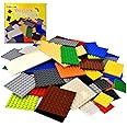Cabeeskii Classic Building Plate, 60pcs Random Mixed Colour with 6 Size Building Plate Base Plate, Compatible with Lego Parts and Pieces, Building Bricks