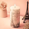 AuraDecor Wax Unscented Paris Eiffel Tower || 3 * 6 Inch Pillar || White || Love || Love of Paris (Decor Paris)