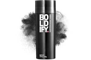 ‎BOLDIFY BOLDIFY Streuhaar für Dünner Werdendes Haar (Schwarz), Unsichtbar, Natürlich, Große Flasche, 56g, Kaschiert Haarausfall in 15 Sek, Haarverdichtung, Haarpuder für Feines Haar, Frauen/Männer