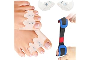 CHARMCHIC 3 Piezas Separador de Dedos Del Pie, Corrector de Juanetes Silicona, Juanetes Corrector Mujer y Hombre, Con Banda de Entrenamiento para el Pulgar, Reutilizable