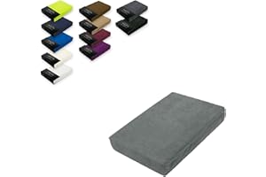 EXKLUSIV HEIMTEXTIL Frottee Spannbettlaken 180-200 x 200 cm 80% Baumwolle, 20% Polyester Öko - Tex Zertifiziert, Markenqualität, Matratzenhöhe bis 25 cm, Grau