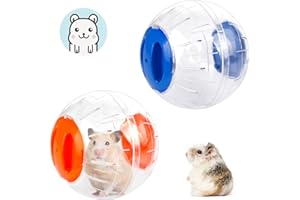LULUDA Hamster Exercise Ball 2 x 2 Colours Plastic Gerbil Toy Ball Small Portable Ball for Running, Jogging, Sport, Hamster, Gerbil Pet (Orange, Blue)