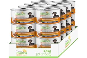 Natural Trainer Sensitive No Gluten Mangime umido per Cani Adulti con Maiale - 24 x 150g - 3,6kg