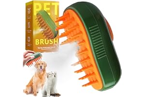 CHANCCI Cat Steam Brush,3 In1 Steamy Cat Brush,Rechargeable Cates Grooming Brushes,Cats Spray Massage Comb,Cats Grooming Brushs Silicone Self Cleaning Steam Brushs for Removing Tangled Loose Hair (Green)