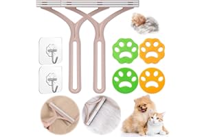 Regerly Éliminateur de Peluches, 8 Pièces Brosse Anti Poils Animaux avec Crochets Rasoirs Anti-Bouloches Portable Brosse pour éliminer la poussière d'animaux dans Les Tapis (Couleur Rose)