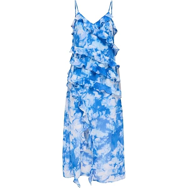 GURU-SHOP Abito Lungo Midi Boho Mandala | Donna Taglia Unica 42-46 | Spiaggia Estate In Viscosa