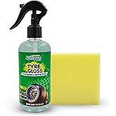 SOFTSPUN Essentials Tyre Gloss, Wet Look Shine Spray, 300ml, For Car & Bike With Applicator Pad, Hydrates Dry Tires, Gives UV