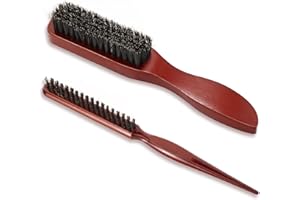 Aotfusd 2PCS Brosse Cheveux, Brosse Poils Sanglier, Brosse a Cheveux, Brosse Cheveux Poils de Sanglier, pour cheveux longs, bouclés, secs ou abîmés (Style-1)