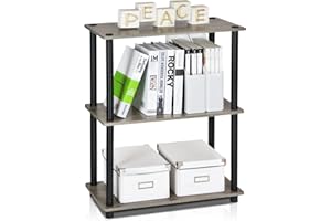 Furinno Turn Présentoir à Étagères Polyvalentes à 3 Niveaux, Chêne Français/Noir