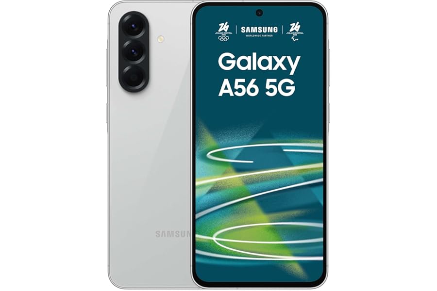 Samsung Galaxy A56 5G, Smartphone with Smart Functions, 3 Year Manufacturer's Warranty, 6.7 Inch Super AMOLED Display, 8 GB RAM, 256 GB, 5,000 mAh, IP67, Awesome Lightgray4.6 out of 5 stars450€379.90