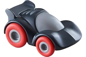 HABA 305560 - Kullerbü – Antrazitfarbender Sportwagen, Rennauto ab 2 Jahren mit Schwungmotor, Zubehör für die Kullerbü-Bahn und zum freien Spielen, Kullerbü Auto mit Schwungmotor
