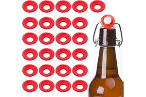 MUMUSUKI 25 Pezzi Guarnizioni in Gomma Silicone, Guarnizioni Bottiglie Vetro, Rondelle di Tenuta a Prova di Perdite per Uso Sigillatura di Bottiglie di Soda Birra Fatta in Casa