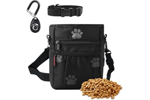kissleaf Treat Bag for Dogs, Food Bag, Dog Training for Doggy Puppy Walking/Training/Lead/Running, Large Capacity, Sturdy, Tear-Resistant, Easy to Clean
