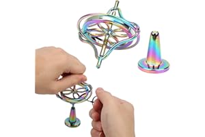 Caiqinlen Jouet de décompression, Jouet de décompression Anti-gravité Gyroscope en Alliage de Doigt Jouet Gyroscope, Jouet de Gyroscope Adulte pour Enfant en Bas âge(Colorful)