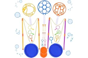 JIAJIAYI Bolle di Sapone Set,22 Pezzi Giganti Sapone Bolle Kit,Bolle di Sapone Giganti Bacchetta,Bacchetta A Bolle Bambini Bolle Creativo Impostato per Bambini,Festa di Compleanno,Matrimonio