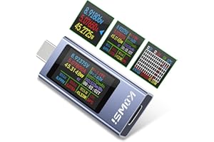 VOKTTA 360W USB Tester Messgerät USB C Tester, 4-30V 0-12A Type-C Digital Multimeter Power Meter, Multifunktionales Messgerät für Spannung, Strom, Leistung, Kapazität, CPU-Temperatur