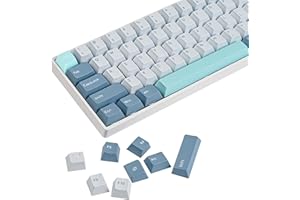 ‎SOLIDEE Double Shot Keycaps 60 Prozent 168 Tasten PBT Custom Gaming Keycaps Cherry Profil für ANSI US Layout 60% 65% 95% Mechanische Tastatur（Blau shoko）