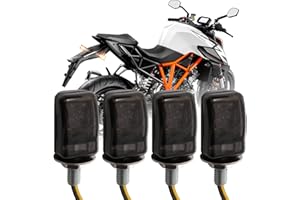 JMTBNO 4x M6 Mini Intermitentes Moto Homologados Señales de Giro para Motocicleta 6 Luces LED Universales de Luz Ámbar Lámpara de 12V para Street Bike Cafe Racer Todoterreno Enduro Scooter Quad
