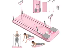 VHV Pilates Reformer Compact, 5 en 1 Pilates Pliable,La roue abdominale push-up rebondit automatiquement Minuterie, Ab Roller Fitness Materiel pour la Maison et la Salle de Sport