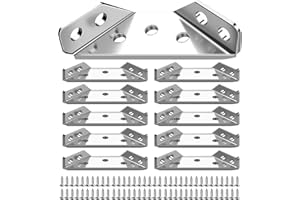 DGSLWH 10 Szt. Wsporników Narożnych ze Stali Nierdzewnej - Metalowe Wsporniki L o Dużej Wytrzymałości do Mocowania i Naprawy Mebli