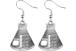 The Funky Barcode SCIENCE LAB BEAKER DANGLE EARRINGS Gift Box Available