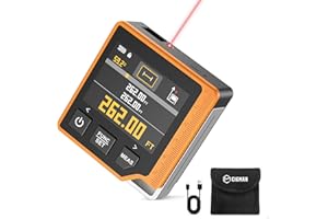 CIGMAN Telemetro Laser Digitale 3 in 1 80M, Misuratore di Distanza con LCD Retroilluminato, Bolla Elettronica,Goniometro Digitale, Unità M/In/Ft, Metro Laser Digitale (CD80)
