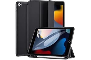 ‎ESR ESR für iPad 9 Generation Hülle mit Stifthalter, iPad 8 Generation Hülle, iPad hülle 7 Generation, iPad 2021/2020/2019 Case 10,2 Zoll, Weicher TPU Rückseite Abdeckung, Auto Schlafen/Wachen, Schwarz