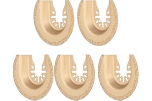 Candeon Lame Utensili Oscillanti, 5Pz Semicircolari Lame Utensile Multifunzione, Set Lame Multitool Carburo Lame per la Rimozione di Malta per Graniglia Malta Calcestruzzo Muratura