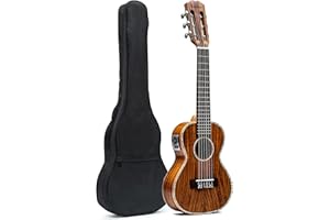 Batking Guitalele, 28 inch Acoustic 6 Strings Electric Guitar Ukulele Small Travel Classical Guitarlele Acacia KOA Wood Satin Finish,For Adults Kids Beginners (with EQ & Gig Bag)