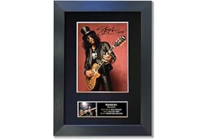 Slash Guns N Roses Signed Reproduction Autograph Mounted Photo Print A4#95