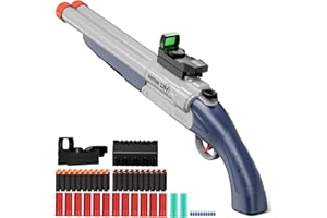 RuiDaXiang Jouet Pistolet,Jouets de Fusil de Chasse à Double Canon, Blasters en Mousse EVA et Douille Vide pour Jouer à l'intérieur et à l'extérieur (Bleu)