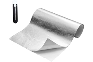 Laitejituan Coperta termica alluminizzata 60 x 250 cm Pellicola Protettiva Termica Autoadesiva in Fibra di Vetro Protezione Ad Alta Temperatura Materiale Riflettente Dell'Isolamento Della Vetroresina
