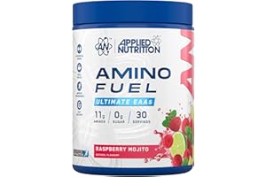 Applied Nutrition Amino Fuel - Amino Acids Supplement, EAA Essential Amino Acids Powder, Muscle Fuel & Recovery (390g - 30 Servings) (Raspberry Mojito)