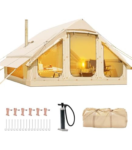lagoon zelt BERGER Familienzelt 4 Personen | Geräumiges Campingzelt mit 2 Eingängen & Sonnendach | Tunnelzelt wasserdicht mit Moskitonetz & festem Boden Zeltsauna Mobile Sauna outdoor Category:Fahrräder_Ahead Aluminium  9° Rise  75mm Farbe:Leo nero