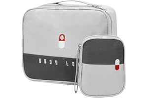 2stk Medikament Tasche, Tragbar Medikamententasche, Notfalltasche Leer, Wasserdichte Medizin Aufbewahrungstasche, Klein Reise