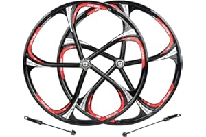 JTYX Roues de vélo, Jante de vélo (Avant et arrière), Roues de vélo, Jeu de Roues de vélo VTT 26", Jantes à 6 Rayons, Frein à Disque, 7/8/9/10 Vitesses, Accessoire d'essieux