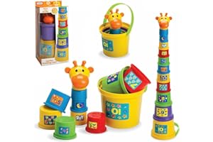 The Magic Toy Shop Gerry The Giraffe or Poppy The Unicorn Baby Toddler Stacking Nesting Sorting Cups Blocks Toy Activity Fun Time (Gerry The Giraffe)