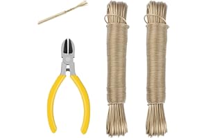 AILUYA 2 Piezas Cuerda Tendedero Exterior, 30m Cable Acero Plastificado y 1 Pinza de Alambre de Acero, Cuerda para Tender Ropa Exterior con Una Capacidad de Carga De 120kg para Camping Jardín Exterior