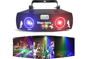 ‎LITTLEBOYNY Discolicht Partylicht, 3D RGB Animation DMX Effektstrahler LED Licht DJ Projektor Musikgesteuert DJ Disco Lichter, Für KTV Familientreffen Hochzeit Geburtstag Halloween Adventskalender