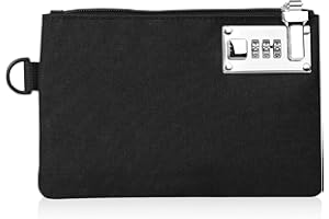 NCOALE Money Bags, Travel Safe Bag Waterproof Safe Storage Pouch Document Bag Lockable Security Wallet with 3 Digit Code for Credit Card Cash Travel Passports Holder