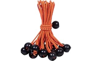 QAZIUY 24Pack Bungee Cord with Ball,Tarpaulin Bungee Balls Heavy Duty Elastic Strap Ties,Elastic Ties Bungee Cords for Tarpaulins Camping Tarp, Household Items