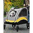 BingoPaw Extra Large Dog Buggy, Portable Dog Stroller 4 Wheels for Large Dogs Pet Cat Travel Carriage Stroller Breathable Carrier Upload to 55KG