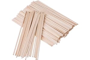 BKRDTY BOSSTER Palos de Madera para Manualidades 100 Piezas sin Acabado Palos Redondos 15 * 0.5cm Palillos de Madera Redondos para DIY Proyectos Artesanías Modelo de Construcción Juegos Educativos