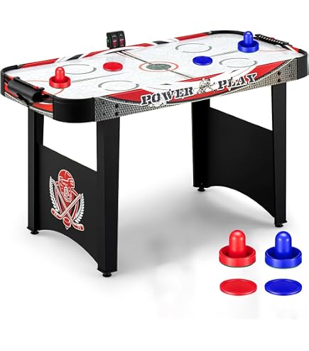 Table De Air Hockey Avec Compteur LED - Ventilateur 12V - Bande Lumineuse - Réglable - Pour Enfants Et Adultes - Jeu D'Arcade Familial