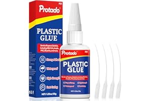 Protado Plastic Glue, 35g Heavy Duty Super Strong Clear Glue, Waterproof Heat Resistant Adhesive for Plastic Bonding, Repair, ABS, PVC, PLA,3D Printing, Acrylic, Nylon, Vinyl, Toys, Models, DIY Kits