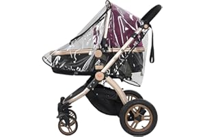 Tnfeeon Baby Stroller Rain Cover, Rain Cover for Pram Universal Accessory Front Opening Rain Cover PVC Transparent Waterproof Wind Rain Snow Weather Shield Protector